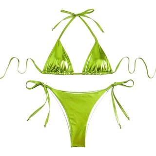 Hum Bộ Bikini Nữ Dây Màu Trơn Đồ Bơi Thông Đồ Bơi Bộ Đồ Tắm