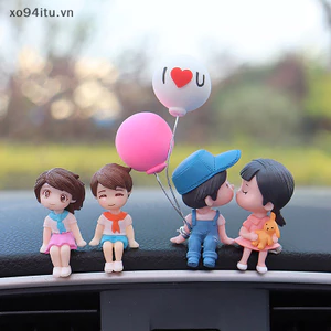 Xoitu Phụ Kiện Xe Hơi Hoạt Hình Dễ Thương Cặp Đôi Di Chuyển Được Búp Bê Bóng Đồ Trang Trí Xe Dễ Thương Hôn Cặp Đôi Búp Bê Trang Trí Ô Tô Bóng Đồ Trang Trí VN