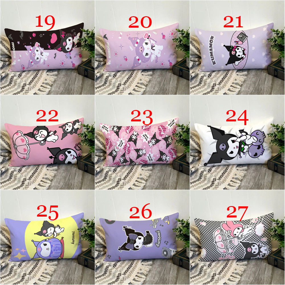 Sanrio Cartoon Kuromi Vỏ Gối Hình Chữ Nhật In Một Mặt Đệm Polyester Trang Trí Nhà Cửa Món Quà Tốt Nhất (Không Có Lõi)