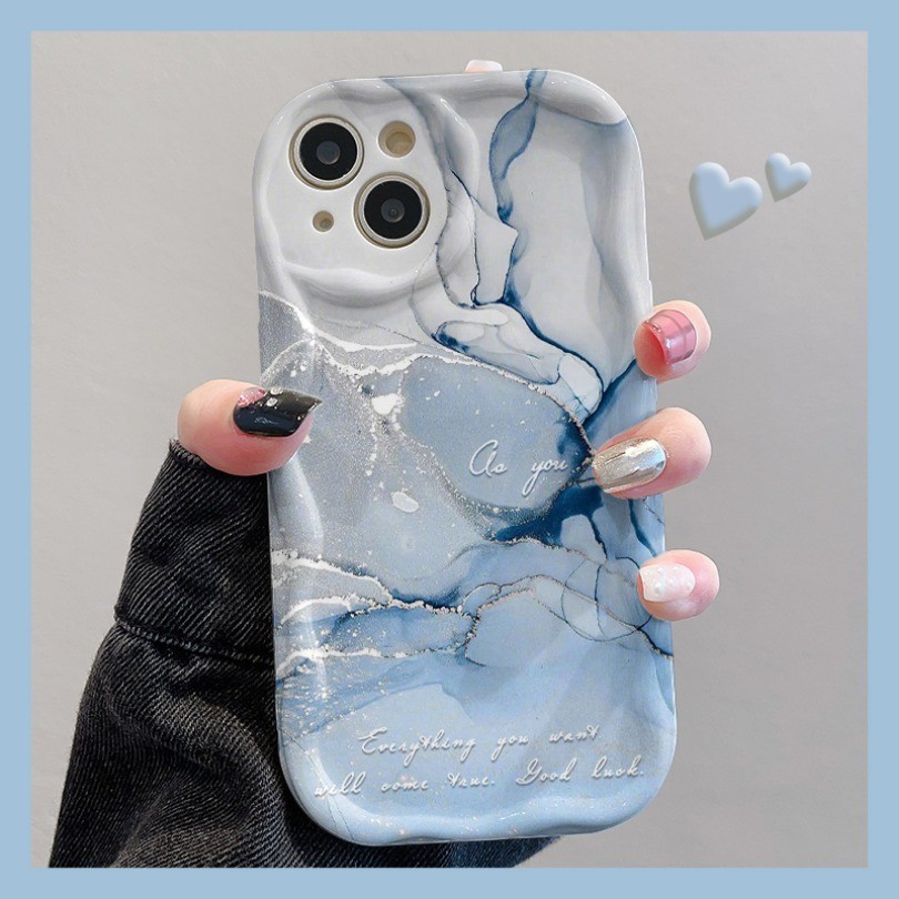 Sang Trọng Bling Long Lanh Dream Shell Họa Tiết Đá Cẩm Thạch Ốp Lưng Cho Redmi Note 9s 10s 11s 12s Redmi Note 8 11 12 13 9 10 Pro Max Nổi Sóng Vồng Cong Cạnh Vỏ Mềm