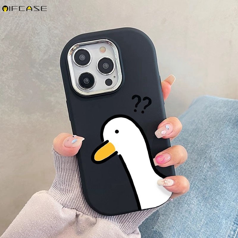 Dành Cho OPPO Reno 9 Pro 8 8T 7Z 6 5G 8Z 7 5 Lite SE 6Z 5F Ốp Điện Thoại ins Câu Hỏi Vui Nhộn Dấu Vịt Vàng Tròn Mạ Mờ Hoạt Hình Dễ Thương Đơn Giản Vỏ Silicon Mềm