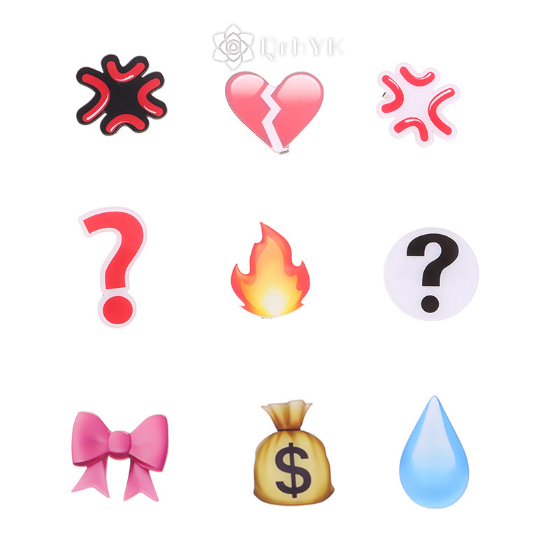 Qrhyk Tức Giận Biểu Hiện Thả Tóc Heartbroken Acrylic Kẹp Tóc Ngộ nghĩnh Bên Kẹp Mỏ Vịt Kẹp Nổ Bên Kẹp Phụ Kiện Tóc Mới