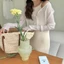 Áo sơ mi rỗng BRABRAA, Áo dệt kim dáng rộng dài tay, Đi biển kỳ nghỉ mùa hè mỏng Áo sơ mi nữ