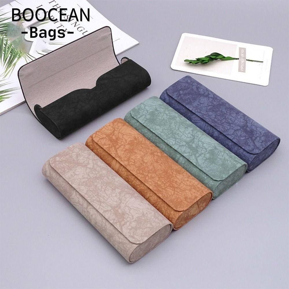 BOOCEAN Hộp Kính, Kính Da PU Bảo Vệ, Vỏ Cứng Thời Trang Chống Ép Unisex Kính Mắt Nữ