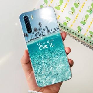 Dành Cho OPPO Reno3 CPH2043 Ốp Lưng Hoa Thời Trang Silicon Mềm Trong Suốt TPU Bảo Vệ Cho OPPO A91 F15 Reno3 Ốp Lưng