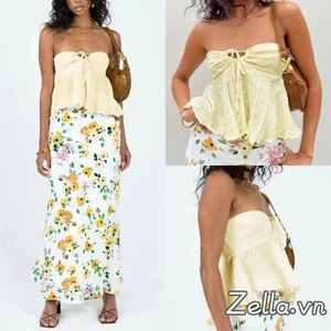 Nữ Quấn Ngực Ống Áo Màu Trơn Cổ Thuyền Dây Buộc Dây Mùa Hè Lưng Bandeau Vest Cho Dạo Phố Đi Biển