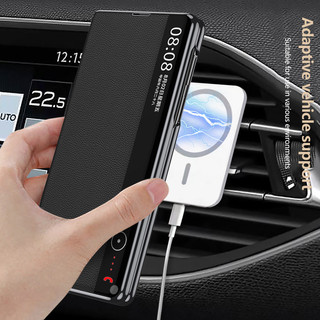 Khung Mạ Ví Da Thật Chính Hãng Ốp Lưng Điện Thoại HUAWEI Mate X6 5G Smart Dormancy View Windows Cover Có Tích Hợp Vòng Từ Tính