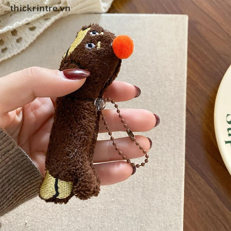 THI Chó Dachshund Sang Trọng Móc Khóa Hoạt Hình Con Chó Con Nhồi Bông Móc Khóa Dễ Thương Móc Khóa Mặt Dây Chuyền Túi Trang Trí Cặp Đôi Quà Tặng VN