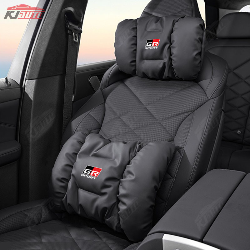 Bộ tựa đầu xe thể thao Toyota GR Bộ hỗ trợ thắt lưng và tựa đầu ô tô bằng da chống vết bẩn Cloud Cotton Làm đầy ghế ngồi ô tô Cổ và Gối thắt lưng
