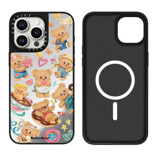 Ốp điện thoại cứng gương hình gấu bơ toàn màn hình từ tính cho iPhone 16 Pro Max 16 Plus 15 Pro Max 14 13 12 11 Ốp lưng Acrylic phía sau chống sốc