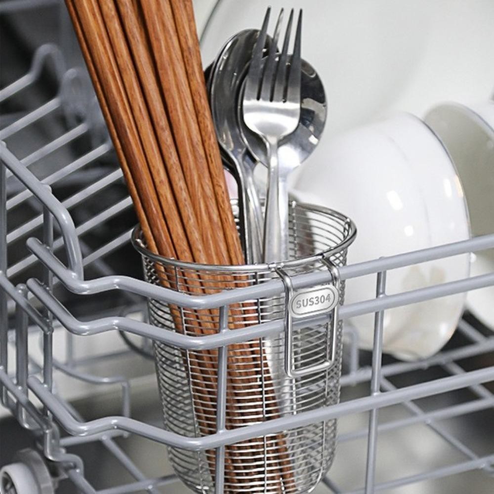 DONOVANQQ Giá đỡ dao kéo nhà bếp, Ống Đũa treo tường có thể thoát nước, Bộ đồ ăn treo dày tổ chức Đũa bằng thép không gỉ Giỏ đựng đồ dùng nhà bếp