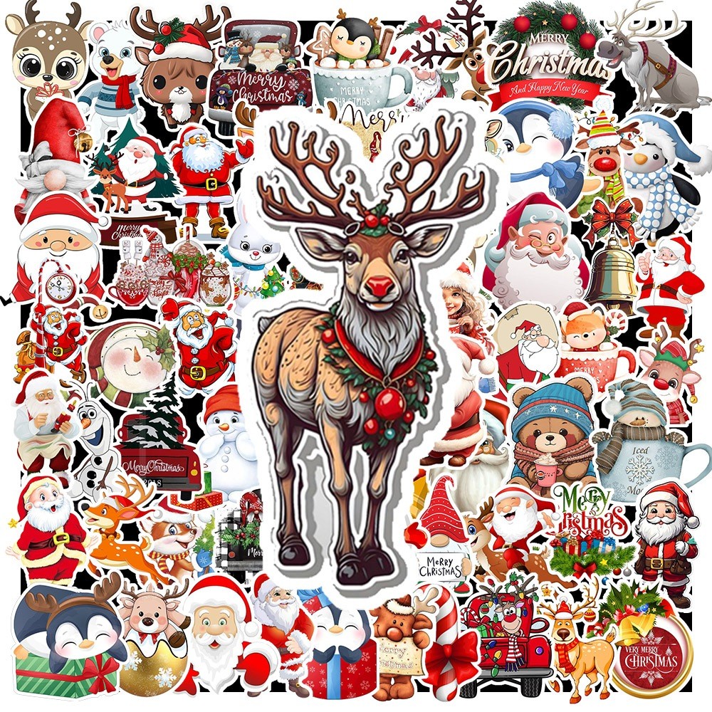 Combo 50 Sticker Hình Dán Hoạ Tiết Giáng Sinh - Merry Christmast Siêu Đẹp - Trang Trí Cho Vật Dụng - GÌ CŨNG IN