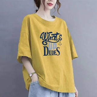 Áo thun cotton ngắn tay - Dáng rộng cổ tròn - Phù hợp size lớn - Thời trang thoải mái cho nữ