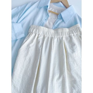 M-4XL Quần Size Lớn Nữ Kem Họa Tiết Trắng Quần Ống Rộng Quần Nữ Cao Cấp Mùa Hè Mỏng Cao Cấp Quần Thẳng Drap Quần Lười Quần Thường Ngày Souffl Yamamoto Quần Dài Mỏng Nữ