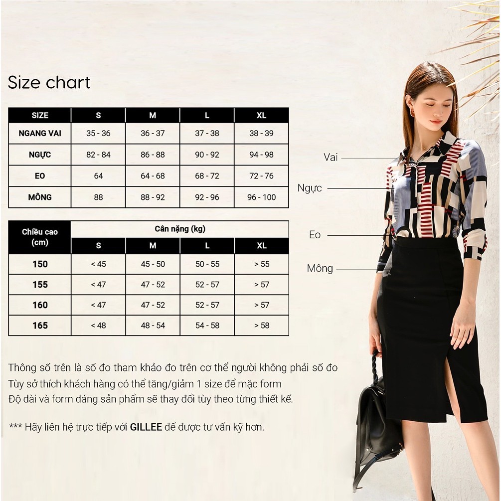 Mô tả Áo Sơ Mi Lụa Nữ Công Sở GILLEE Chất Liệu Cao Cấp Tone Màu Sáng Da YAS249 - 1