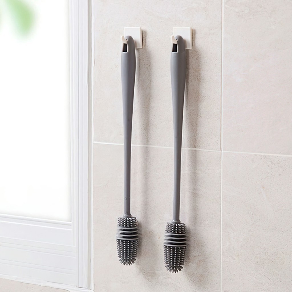 Bàn Chải Silicone Cán Dài Cọ Rửa Ly Thủy Tinh/Bình Nước Đa Ứng Dụng Cho Nhà Bếp Nhà Tắm FETA