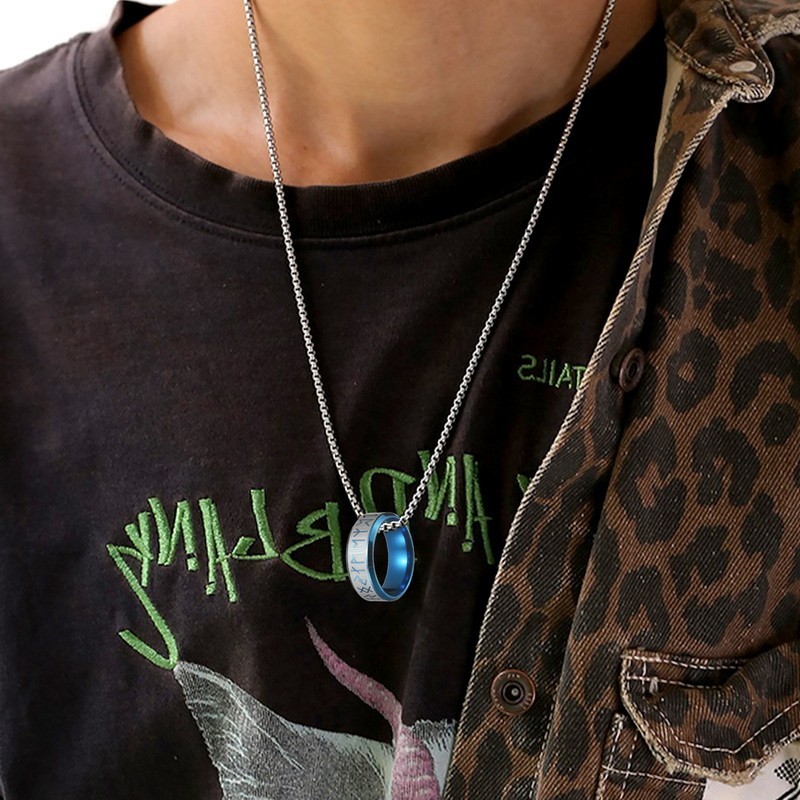 Viking Cướp Biển Phong Cách Rune Nhẫn Unisex Nhiều Màu Titan Nhẫn Bắc ...