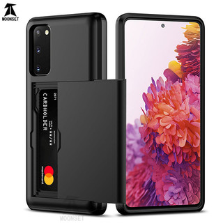 Dành Cho Samsung Galaxy S20 FE / S20 FE 5G Ốp Lưng Ví Đựng Thẻ Khe Cắm ID Cửa Trượt Túi ẩn Chống Trầy Xước Vỏ Cứng Bảo Vệ Hai Lớp Vỏ Cứng TPU Ốp Lưng