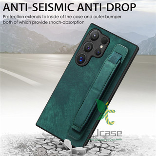 Ốp lưng có dây đeo cổ tay đàn hồi di động cho Samsung Galaxy S24 S23 S22 Ultra S24 S23 S22 Plus S23 FE S21 FE A35 A25 A82 Vỏ da cổ điển
