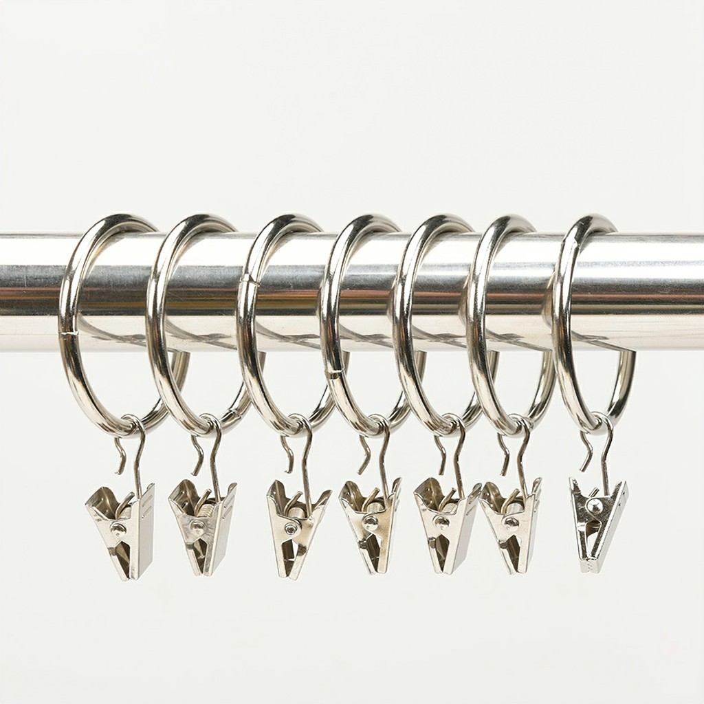 Rbộ 10 khoen inox treo rèm phòng tắm nhiều màu/cửa sổ 35-63mm FETA