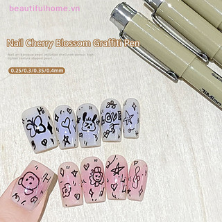 [Beautifulhome] Nail Art Graffiti Line Pen Gel Paing Bút vẽ dây chống nước Chi tiết Bút phác thảo Dụng cụ thiết kế móng tay [làm đẹp]