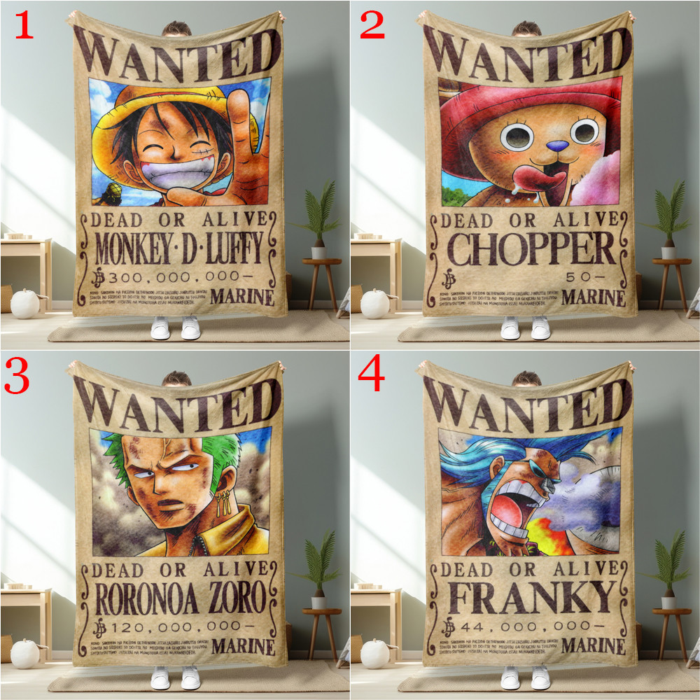 One PIECE Wanted Warrant Series Chăn Flannel In Một Mặt Chăn Flannel Điều Hòa Không Khí Chăn Món Quà Tốt Nhất Cho Người
