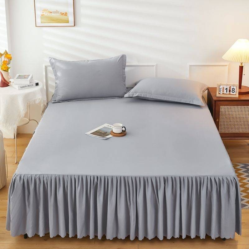 Ga trải giường  Váy trải giường màu trơn chống trượt Bộ 3 món 1,2M, 1,5m, 1,8mx200
