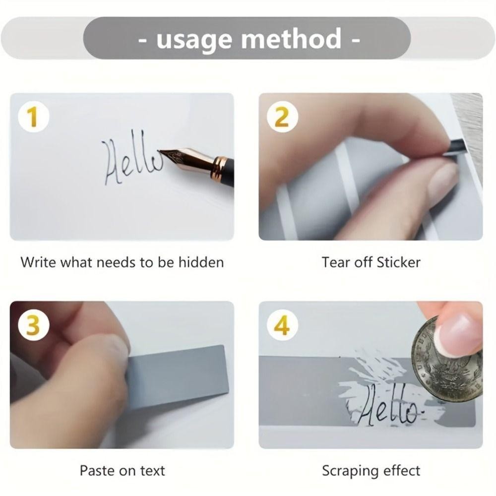 FUHUIOT 100 Miếng Dán Cạo Thẻ Trầy Xước, Dán Hình Chữ Nhật Dính Xước, Sáng Tạo Vui Nhộn Thẻ DIY Nói Câu Trả Lời Mật Khẩu