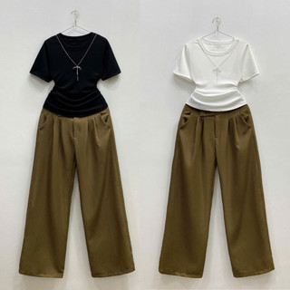Set đồ bigsize nữ áo thun gân tăm kèm quần dài ống suông cotton lạnh thời trang xinh cho các chuppy SET961