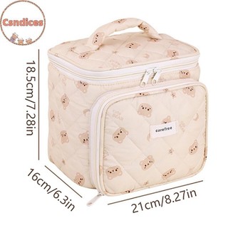 Csndices Xuất Hiện Cao Mới Dung Tích Lớn Đôi Dây Kéo Hoạt Hình Di Động Họa Tiết Anh Đào Túi Trang Điểm Du Lịch Nhà VN