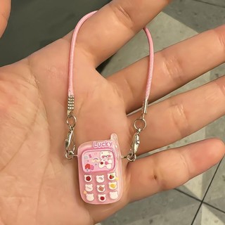 Okcatzone Nhà Búp Bê Mini Mặt Dây Chuyền Đồ trang trí Hoạt Hình Dễ Thương Mini Điện Thoại Di Động Trang Trí Hoạt Hình Mặt Dây Chuyền Cặp Đôi Ngọt Ngào Người Bạn Thân Nhất Quà Tặng J5K6