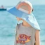 Mũ chống nắng cho bé SAIA, có dây đeo Mũ đi biển vành rộng bằng vải Polyester, Mũ chống nắng ngoài trời thoáng khí cho mùa hè