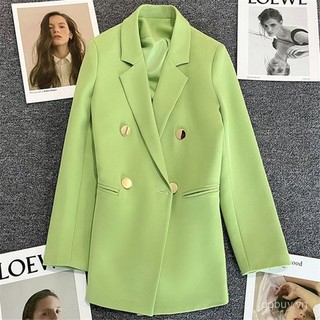 Giao hàng nhanh   Áo khoác mùa xuân cho phụ nữ, màu xanh kẹo, phong cách đường phố, blazer nhỏ cho phụ nữ, phiên bản Hàn Quốc mới 2026 người nổi tiếng internet, thanh lịch, nhỏ nhắn, thoải mái 111