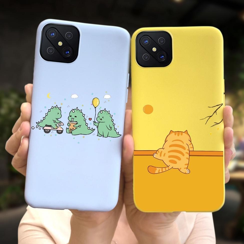Ốp Điện Thoại Chống Sốc Họa Tiết Mèo Và Hoa Dễ Thương Dành Cho Oppo Reno 4Z 5G CPH2065 Reno 4 Z 5G