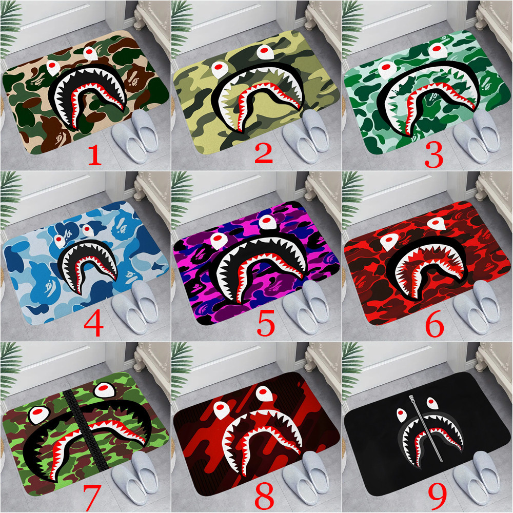 Bape Thảm lót cửa chùi chân Chống Trượt Họa Tiết Rằn Ri Kích Thước 60 X 40Cm