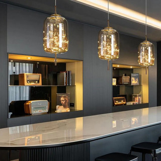 Bắc Âu Hiện Đại Led Bầu Trời Đầy Sao Kính Bóng Đèn Chùm Phòng Ngủ Đầu Giường Đèn Country Bar Cafe Ăn Đèn Trang Trí