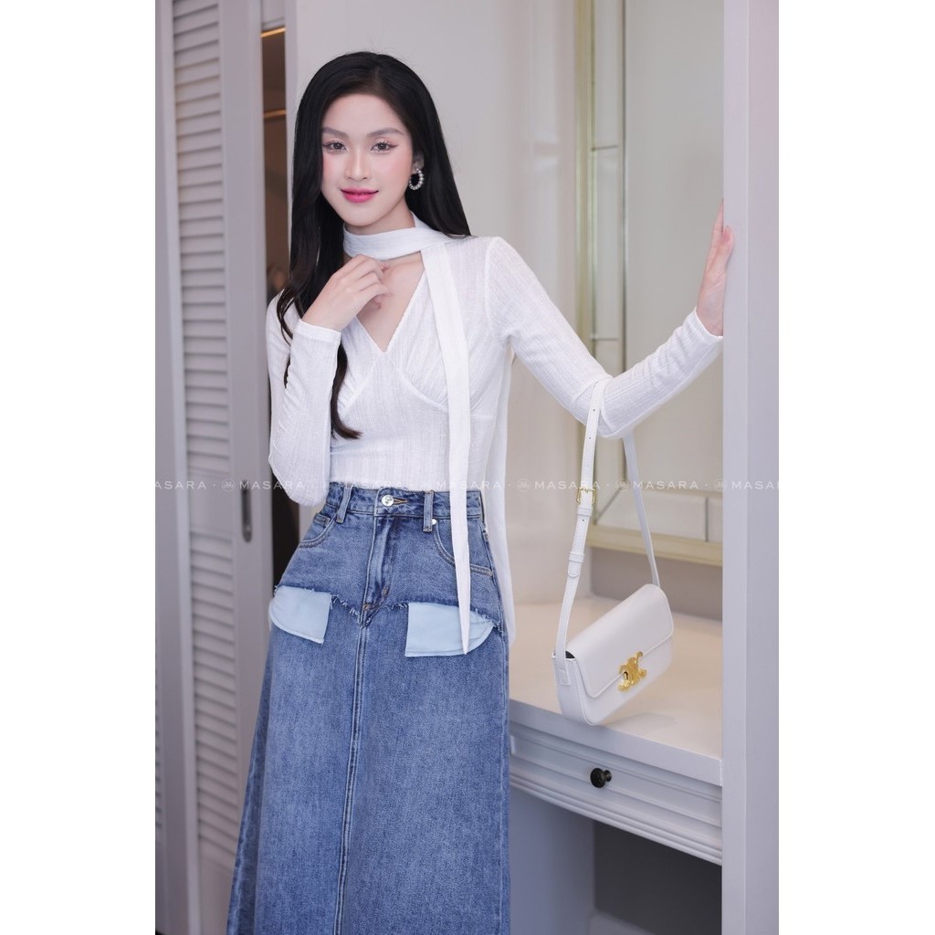 CHÂN VÁY JEAN 2 TÚI HỞ CÁ TÍNH