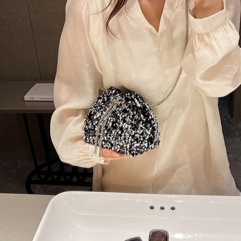 Túi đeo vai kim sa chuỗi JVSUB, Túi tiệc dạ hội chuỗi Sequin, Túi đeo chéo tua rua quà tặng