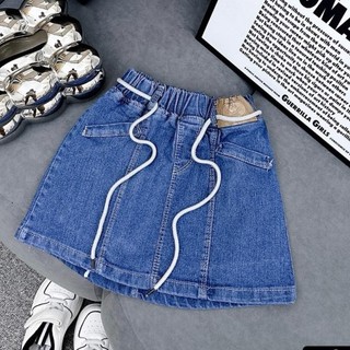 CV8- Chân váy jean bò bé gái kèm dây phù kiện - Size 8-20Kg