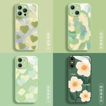 Green Love IPhone 12 Apple IPhone 11 / 13pro Ốp Điện Thoại 14 Vỏ Kính IPhone 15 Promax Chống Rơi Trọn Gói IPhone
