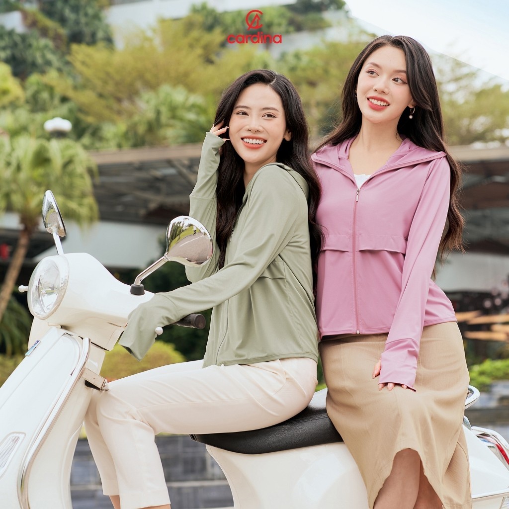 Áo chống nắng Trendy CARDINA 2 lớp chất liệu Ice text sợi lạnh với chỉ số UPF 50+ không nhăn 4NHF05