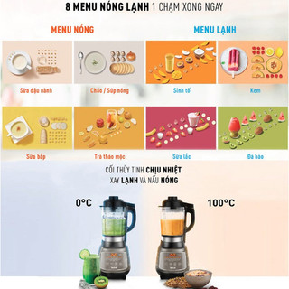 Máy làm sữa hạt Tefal BL967B66,1300W - 10 chế độ, cối thủy tinh, Xay nóng lạnh |Bảo hành 24 tháng