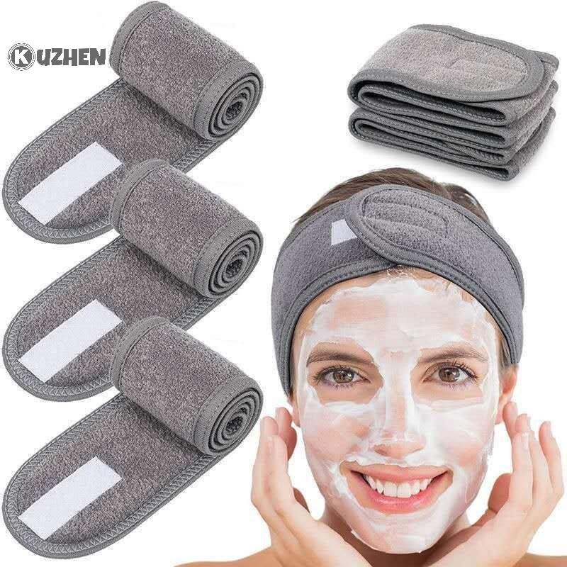 Kuzhen Có Thể Điều Chỉnh SPA Băng Đô Quấn Tóc Rộng Yoga Tắm Trang Điểm Rửa Mặt Dây Tóc Thể Thao Với Nhiều Màu Sắc HOT