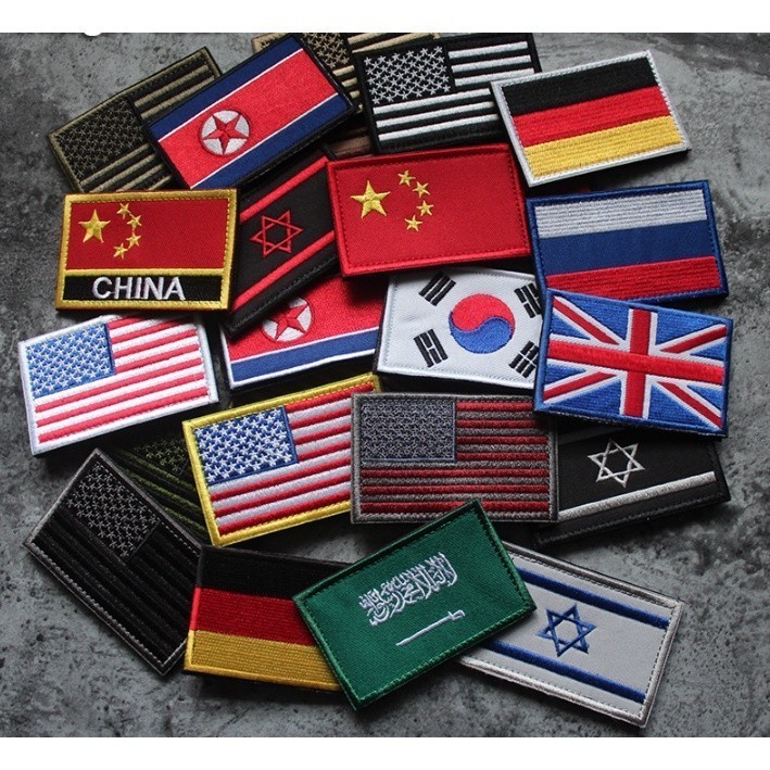 Patch vải velcro cờ 100 quốc gia dán ba lô, nón , quần áo , túi xách