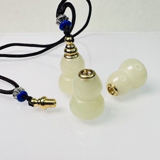 Mặt dây chuyền chai rỗng ngọc bích màu trắng dát unisex phù hợp với phụ kiện mặt dây chuyền