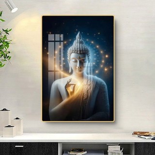 [TRANH PHẬT GIÁO] Tranh Treo Tường Phòng Thờ Phật Giáo Đức Phật Thích Ca Mâu Ni - Tranh Laminate Tráng Gương