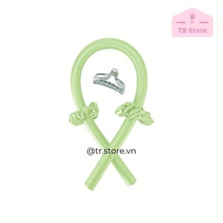 Bộ Thanh Uốn Tóc Không Nhiệt Lụa Satin (Kèm Kẹp & 2 Scrunchies) - Lô Cuốn Tóc Xoăn Sóng Lơi Tự Nhiên