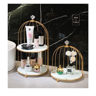 Kệ lồng chim đựng mỹ phẩm Bunnies trang trí nhà cửa đựng đồ nước hoa kệ bánh trái mỹ phẩm sang trọng 1-2 Tầng
