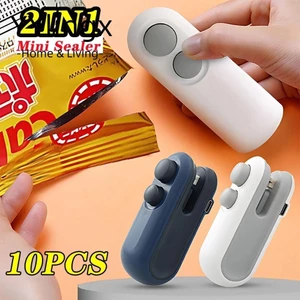 YYlingx Máy hàn nhiệt Mini 2 trong 1 sạc lại, dùng cho túi nhựa snack, máy niêm phong cầm tay 2024