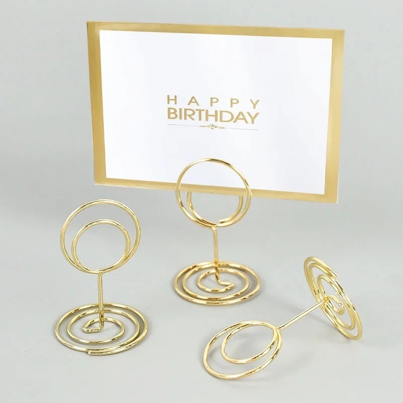 Hộp đựng thẻ vị trí kim loại - Giá đỡ bảng tên - Kẹp ảnh hình trái tim tròn - Giá đỡ thẻ để bàn cưới - Đồ dùng trang trí tiệc sinh nhật